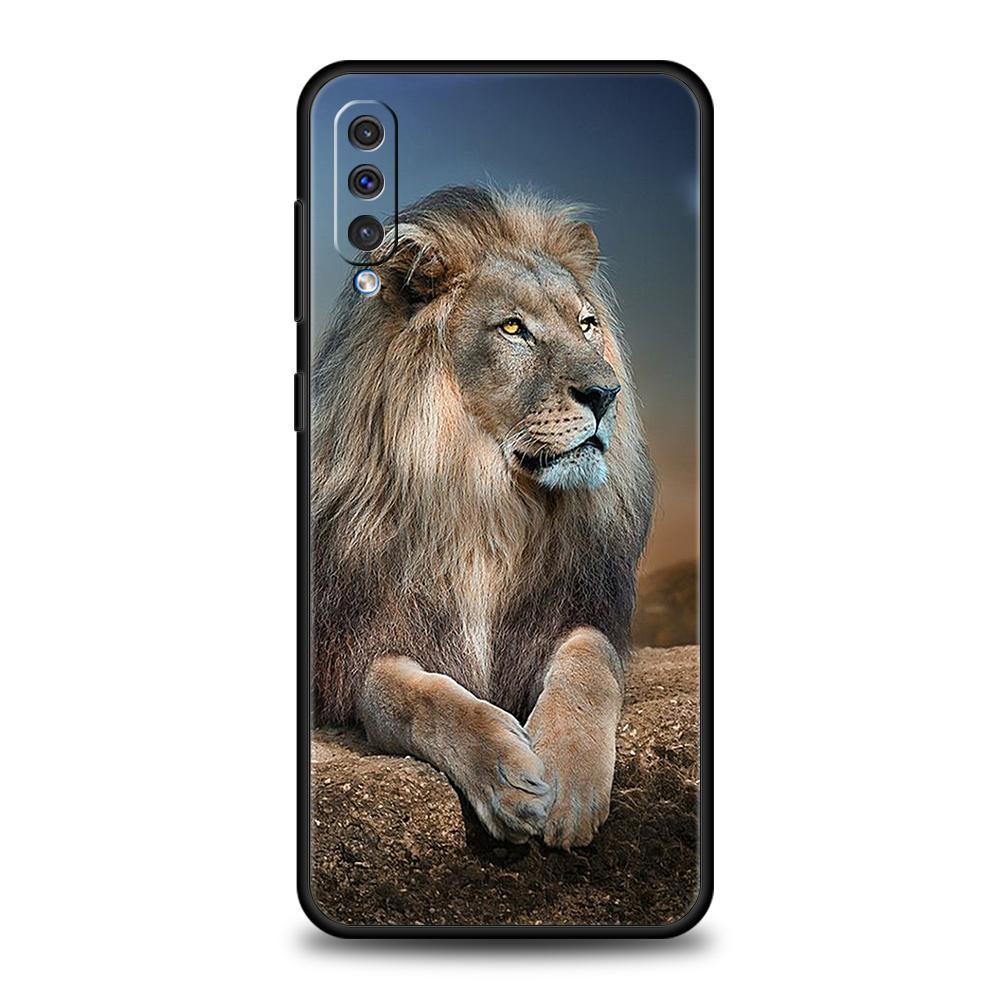

Lion Animal Phone Case For Samsung Galaxy A53 A73 A33 A23 A13 A12 A22 A02 A50 A70 A20 A10 A20S 5G Black Silicone Cover Funda Bag Samsung A20e