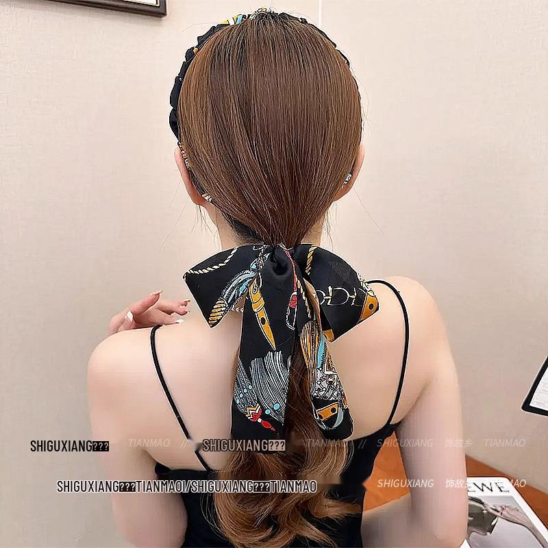 High Skull Braided Ribbon Hair Tie Headband for Daily Wear