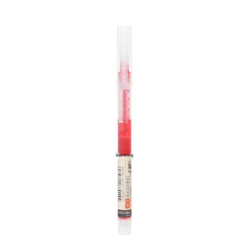 Fast-Drying Red & Black Rollerball Pen, 0.5mm Needle Tip, Large Capacity, Ideal for Office Signatures