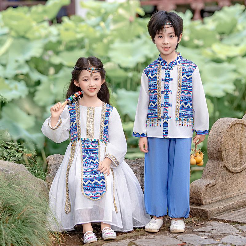 Children's Xinjiang-Inspired Dance Costume for Boys and Girls - Spring & Autumn, Mid-Autumn Festival & National Day