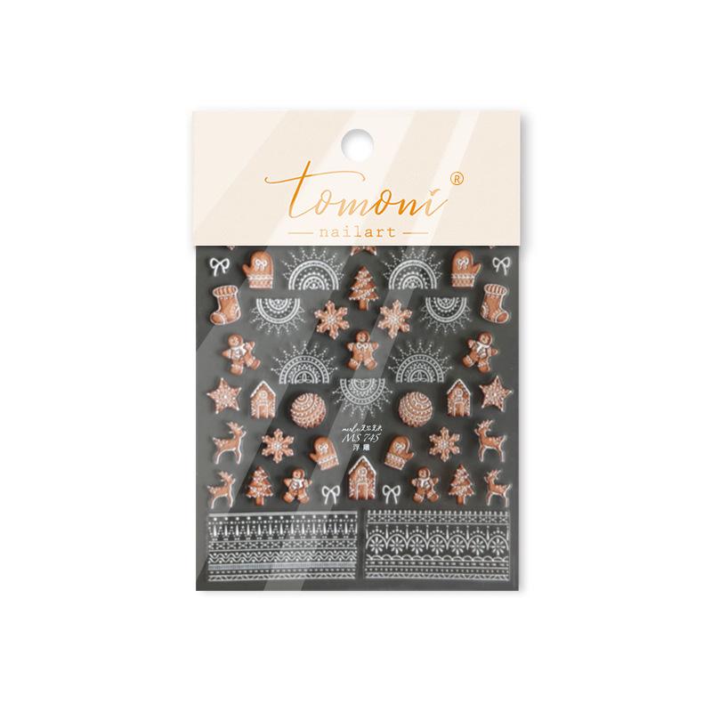 

Тomoni Тисненые наклейки для ногтей: Сотрудничество с Пряничным человечком - Популярные дизайны канцелярских товаров и мобильных телефонов