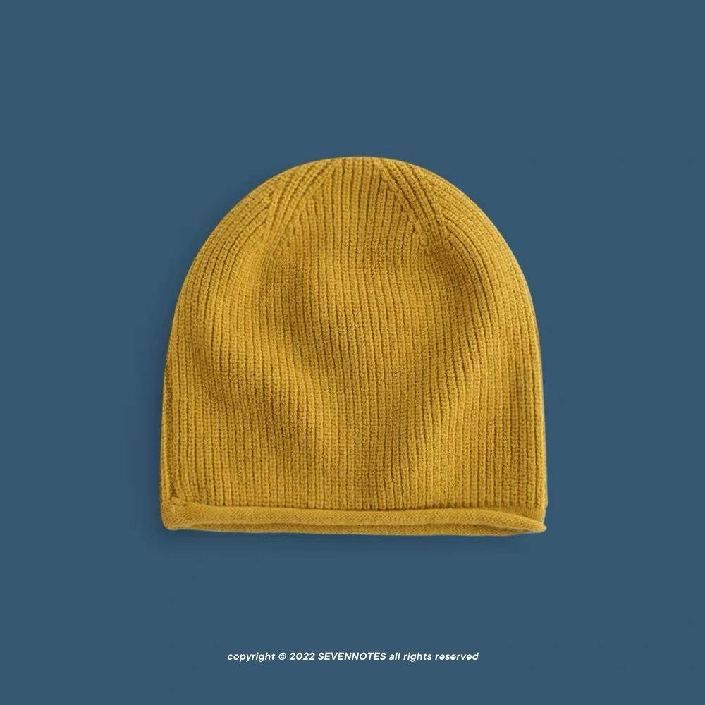 Cold Loose Knitted Hat Men and Women Street Piles of Hats Big Heads Cold Hats Confinement Hat Autumn and Winter