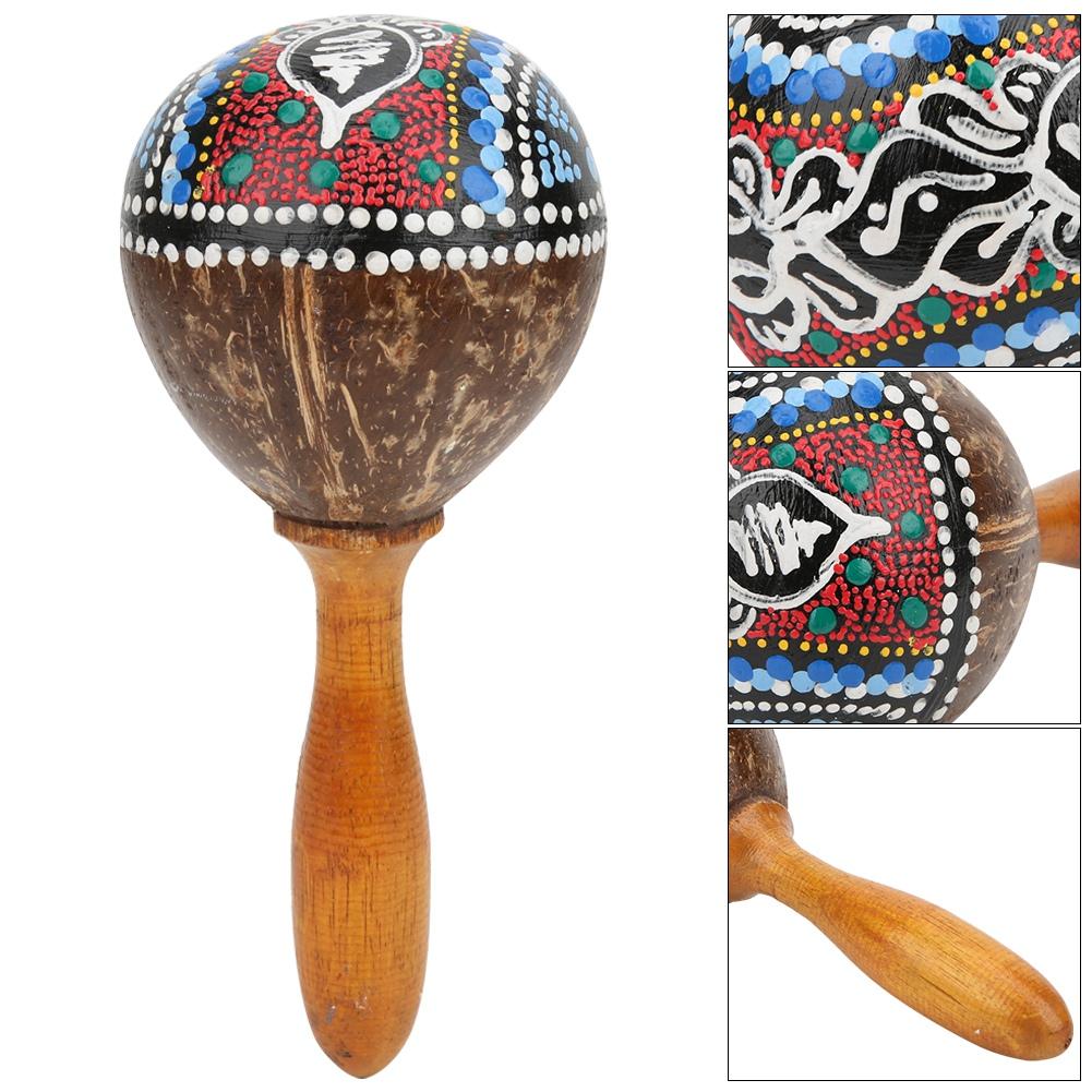 Sand Hammer Coconut Shell Art Portable Handheld Toy Musical Instrument AccessoriesCoconut Shell and
