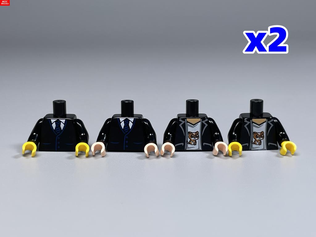 MOC Bricks Suit Series Chef Bridegroom Torso Cloth 4cm Figure Body Part Educational Building Blocks Assembled Toys Plastic Doll