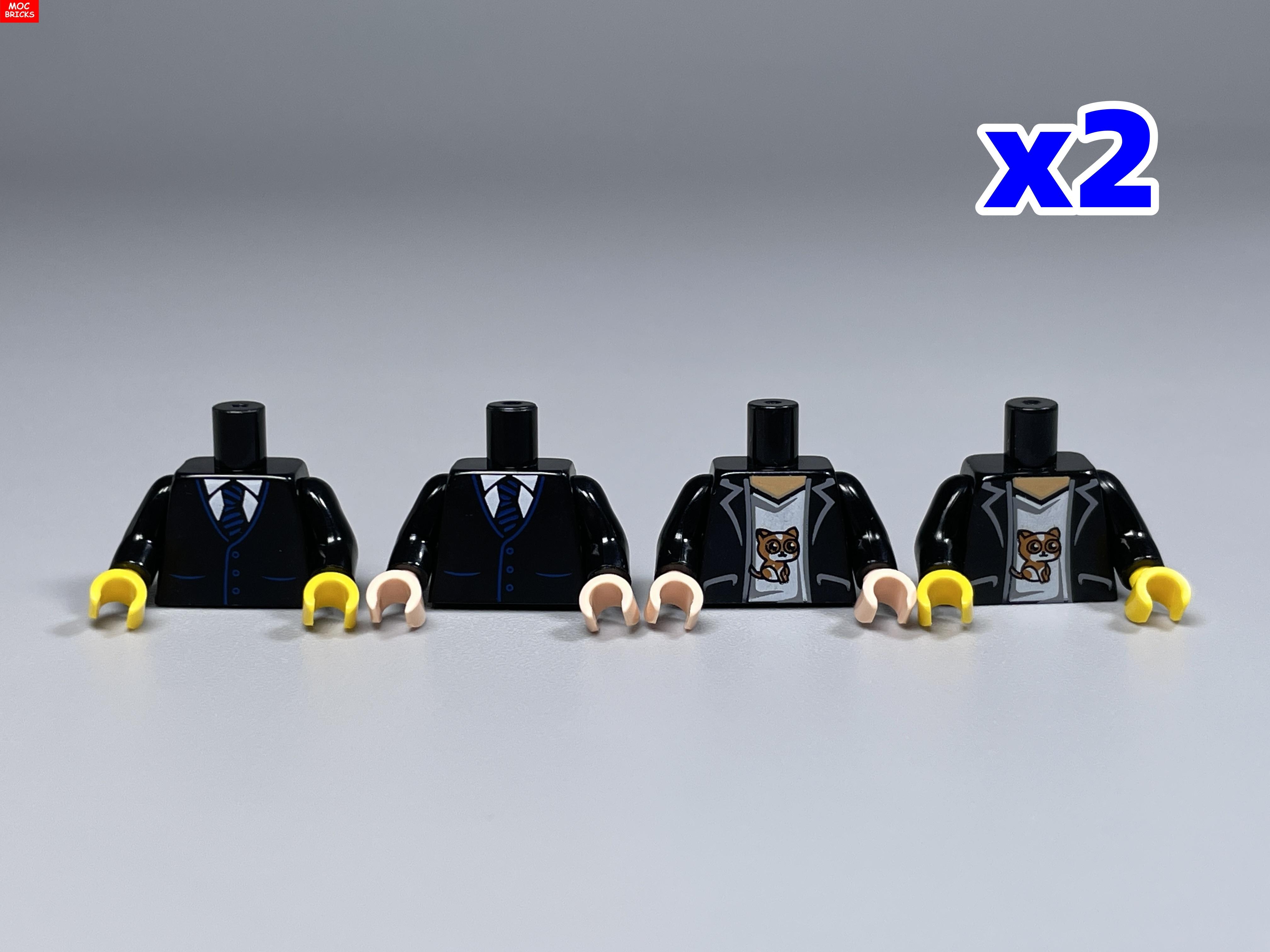 MOC Bausteine Anzug Serie Koch Bräutigam Torso Stoff 4cm Figur Körperteil Lernorientiert Konstruktionsbausteine Zusammengebautes Spielzeug Puppe