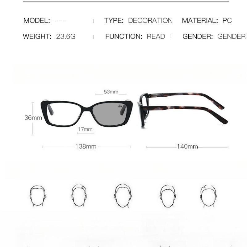Fashion New Anti-blue Light Photochromic Farsightedness Glasses Square Frame Outdoor Color-changing Presbyopia Glasses +3.5+4.0