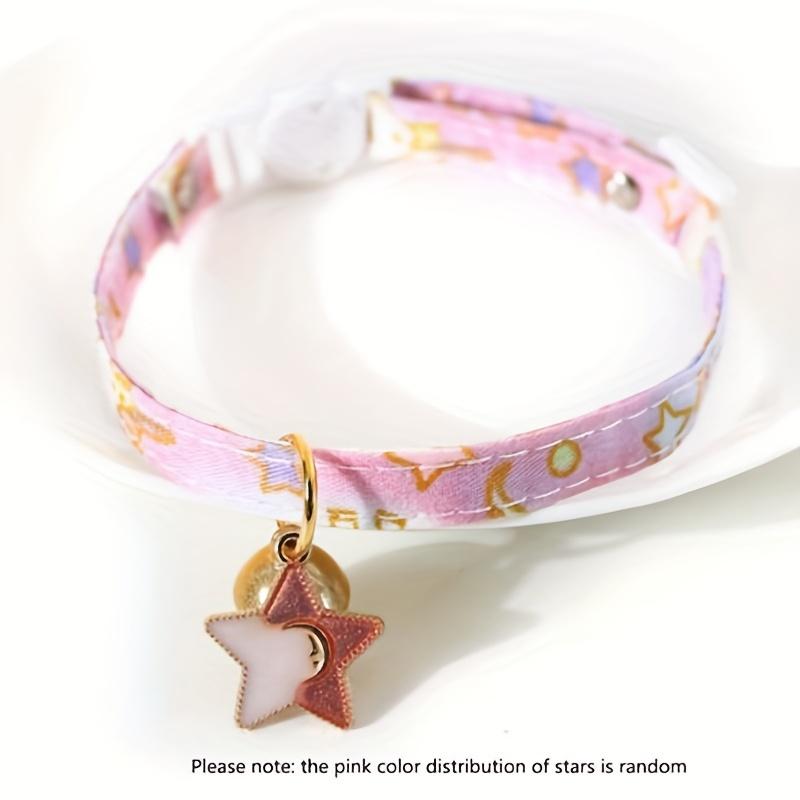 1pc-Personalized collar with tags, cute cat collar with bells, adjustable anti loss cat collar