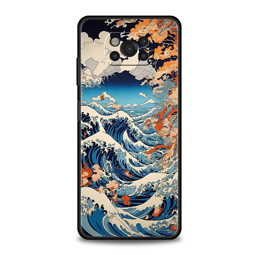 Japanese Landscape Phone Case For For Xiaomi Poco X6 X5 Pro X4 X3 NFC F5 Pro F4 F3 GT M5 M4 Pro 5G M3 C51 C50 C55 Soft Cover