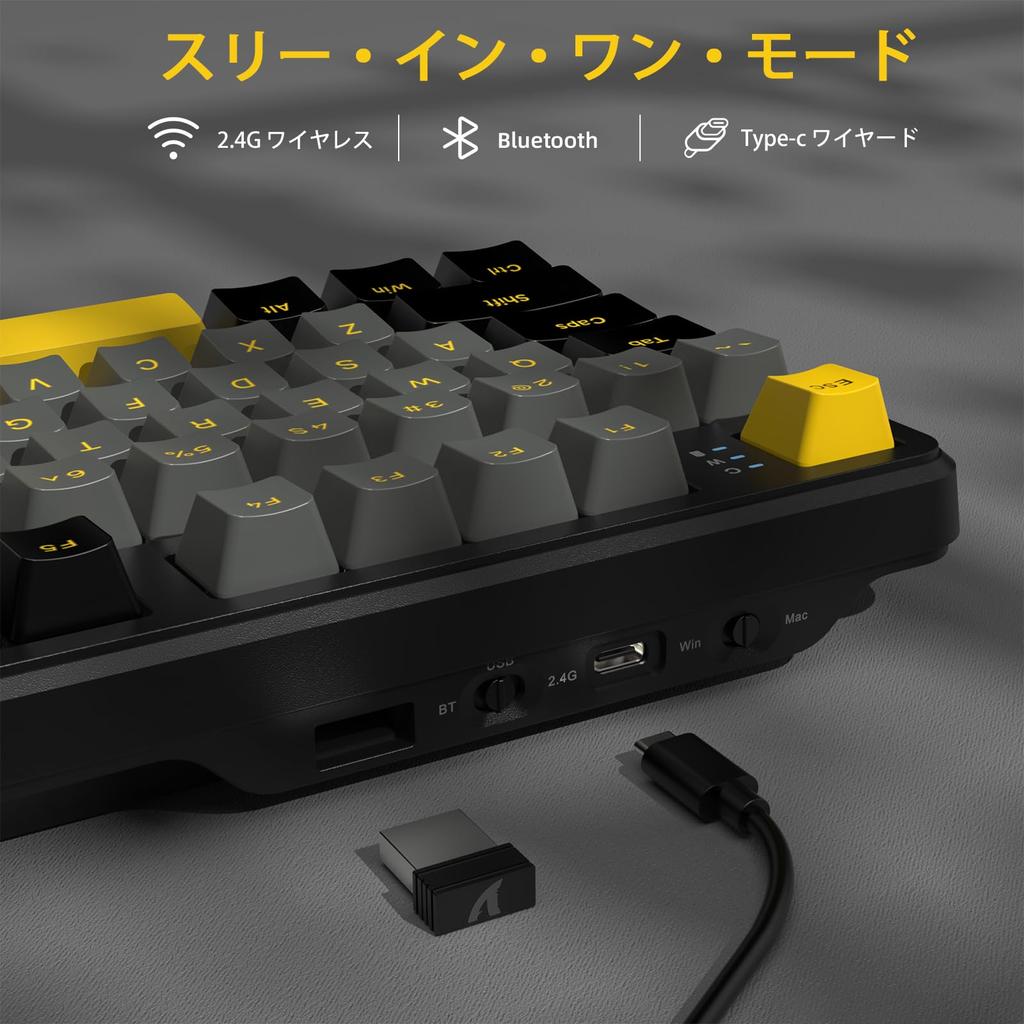 Klawiatura gamingowa ATTACK SHARK x MAMBASNAKE X87 z uszczelką Blueberry, liniowa PBT OEM, bezprzewodowa z 3 połączeniami, TFT RGB 87 PCB, japońska instrukcja obsługi