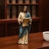 Spiritual Gifts for Easter Christmas Jesus Reading Book Resin Figurine, Small Religious Statue Bookshelf Mantel Prayer Baptism Communion Believers