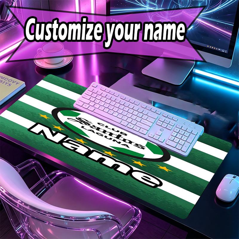 Custom Name Personalized Club Santos Laguna Pattern Mousepad, Laptop PC Desk Mat, Decorative Desk Mat for Home Keyboard Pad Gift