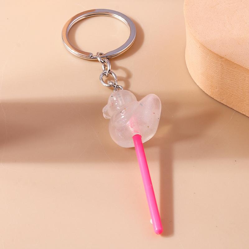 Lovely Resin Candy Lollipop Keychain Mini 3D Simulation Food Key Rings for Men Women Handbag Pendants DIY Kids Jewelry Gifts