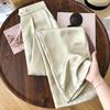 Women's Summer High-Waist Wide-Leg Ice Silk Pants - Chinese Style, Slimming, Plus Size, Casual and Breezy.
