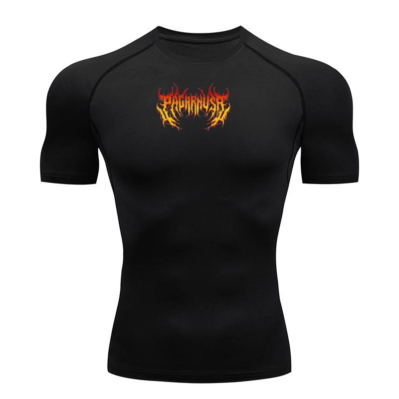 

Compression T Shirt Men Short Sleeve Sport Tees Fitness Running Sportsear Men Gym Elastic Quick Dry Jogging T-shirt Tops L