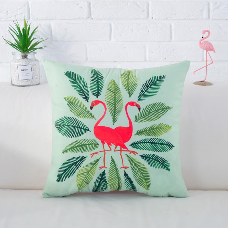 Fresh Flamingo American Nordic Style Velvet Pillowcase Car Sofa Cushion Pillow Windowsill Decorative Pillow