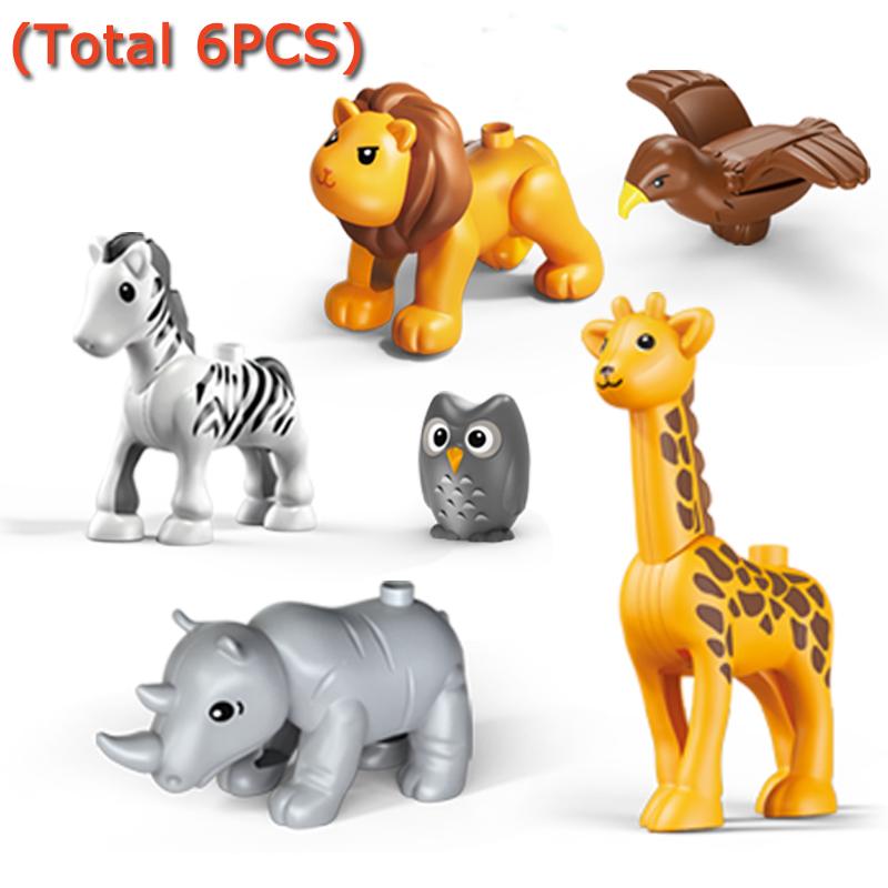 8pcs/7pcs/6pcs Animal Building Blocks Set Educational Creative Construction Toys Animal Design Toys Large Animal Blocks Kid Gift