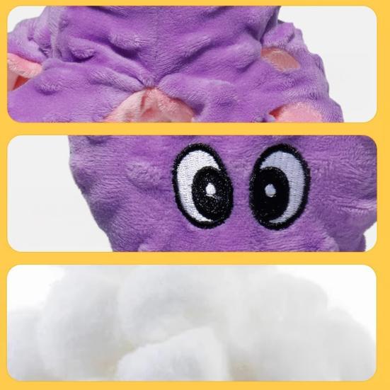 Plush Octopus Dog Toy Squeaky Crinkle Paper Chew Toy Interactive Soft Stuffed Puppy Teething Toy for Tug-of-War Small Medium Large Dogs