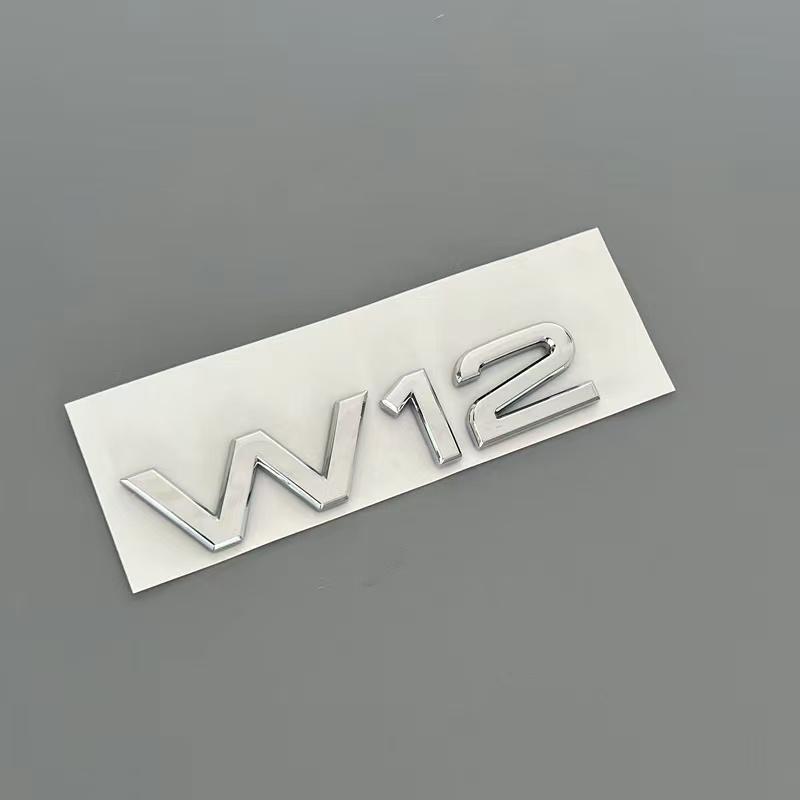 Dla Chrome Litery Logo W12 Naklejka Błotnik Samochodowy Bagażnik Odznaka Dla Audi A8 D3 S8 A8L Q7 Emblemat W12 Naklejka Akcesoria