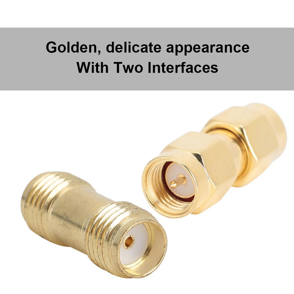 2Pcs SMA Male to Male Double Pass Adapter 2Pcs SMA Female to Female Double Pass Connector Golden