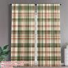 2pcs Green Checkered Curtains with Pole Pocket Design Protecting Privacy Suitable for Decorating Various Scenes
