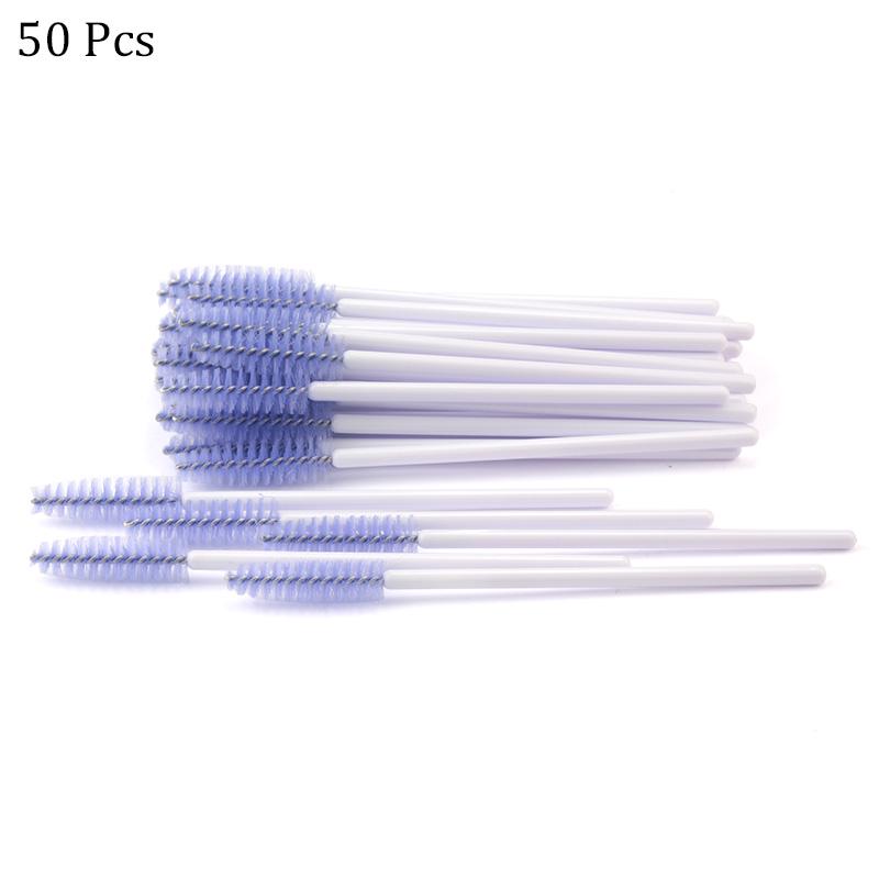 50pcs/set Disposable Eyelash Brush Professional Eyebrow Mascara Wand Applicator Crystal Lash Wands Eyelash Extension Supplies