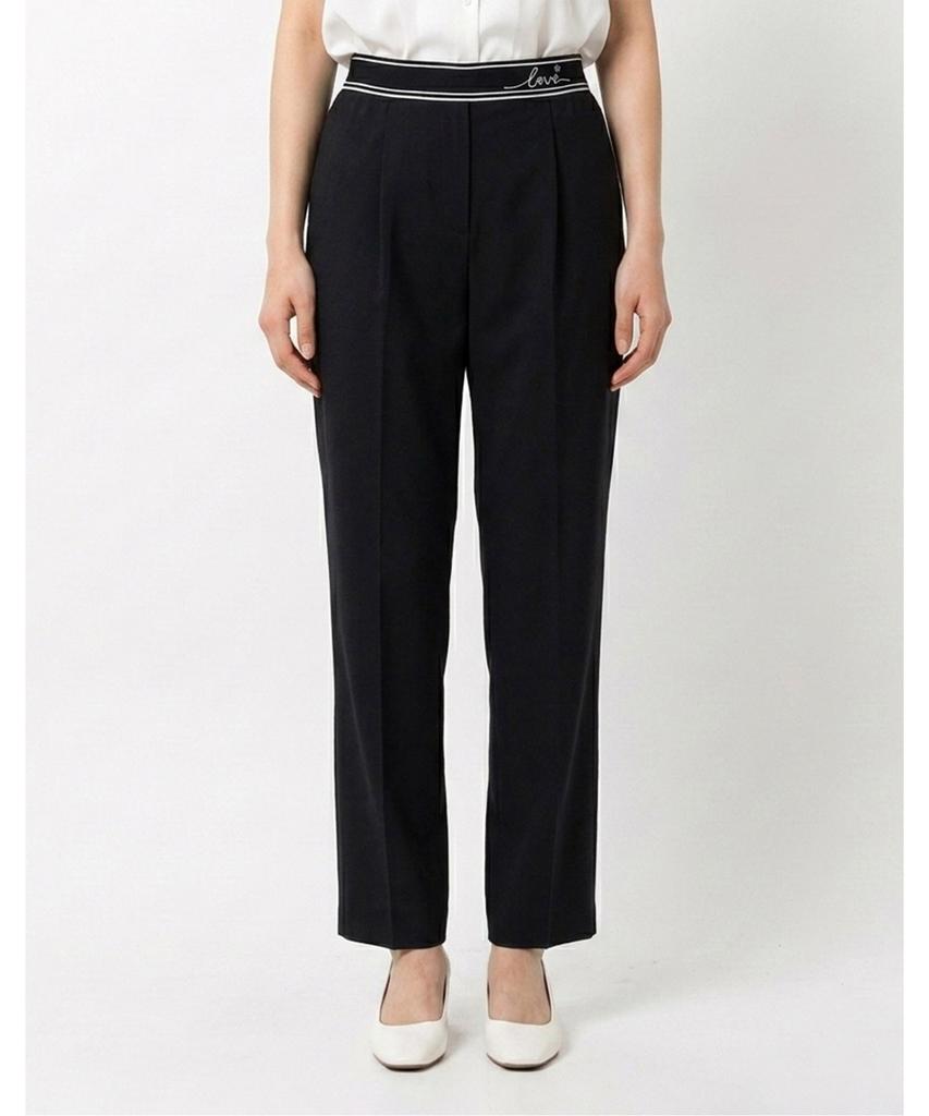 ECOLEDEPARIS Love Embroidery Elastic Waist Straight Pants_Rb35Wpam16Z
