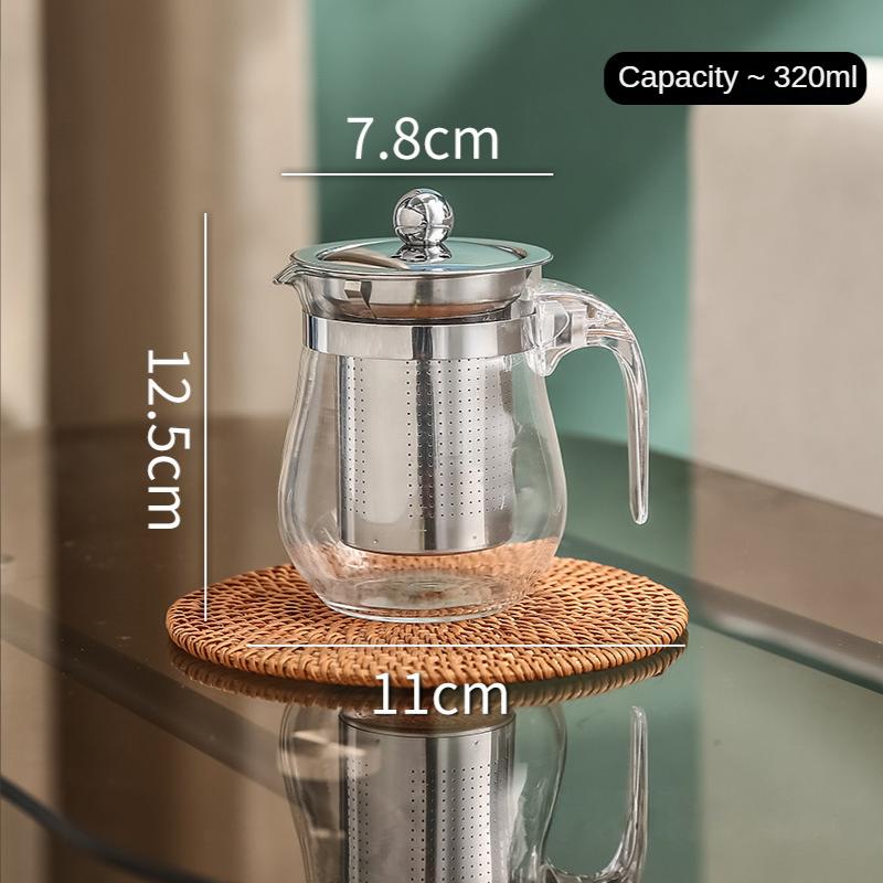 Skleněná konvička na čaj Varná konvice na čaj Filtrace čaje Žáruvzdorná skleněná konvička na čaj pro infuzi Konvice Pu Erh Gaiwan Sada Konvice Sítko Puer