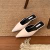 Traubenmutter 2025 Frühling neue flache Mules mit halber Ferse tragen High-End Koreanische Version spitze Freizeitschuhe