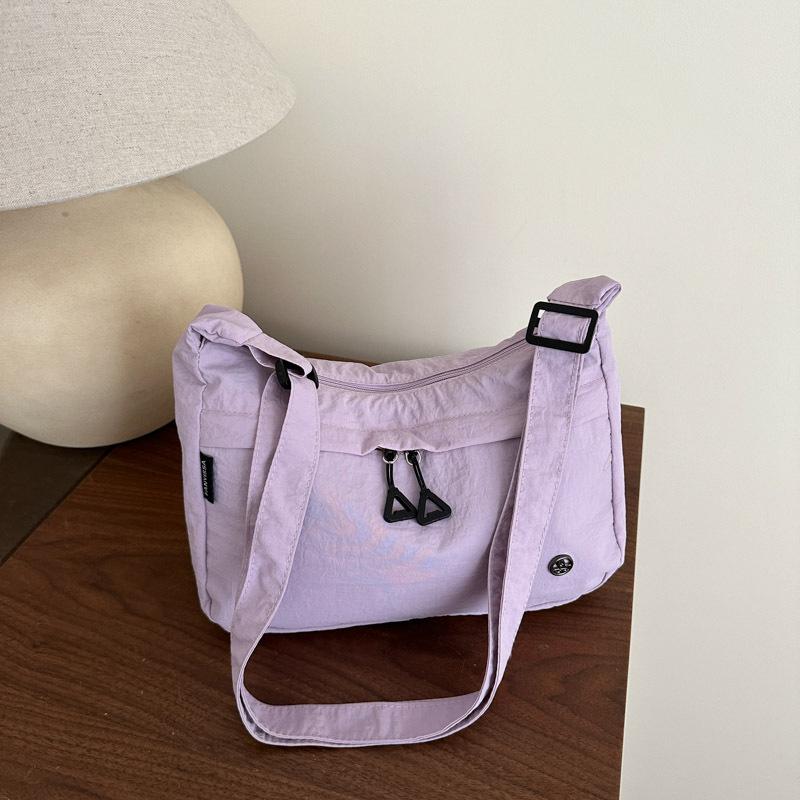 

Летняя новая однотонная повседневная легкая сумка-тоут большой вместимости, простая, универсальная сумка для поездок на работу, на плечо, сумка-мессенджер для мужчин и женщин фиолетовый