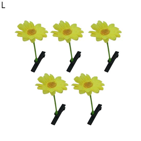 5Pcs Women Hair Clips 3D Flower Decor Anti-slip Design Hair Pins DIY Hairband Lightweight Hair Accessories