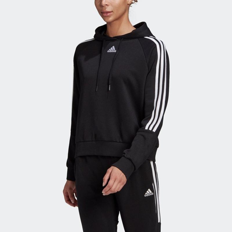 Adidas 3-Stripes Classic Hoodie Women Tops Black GL1460