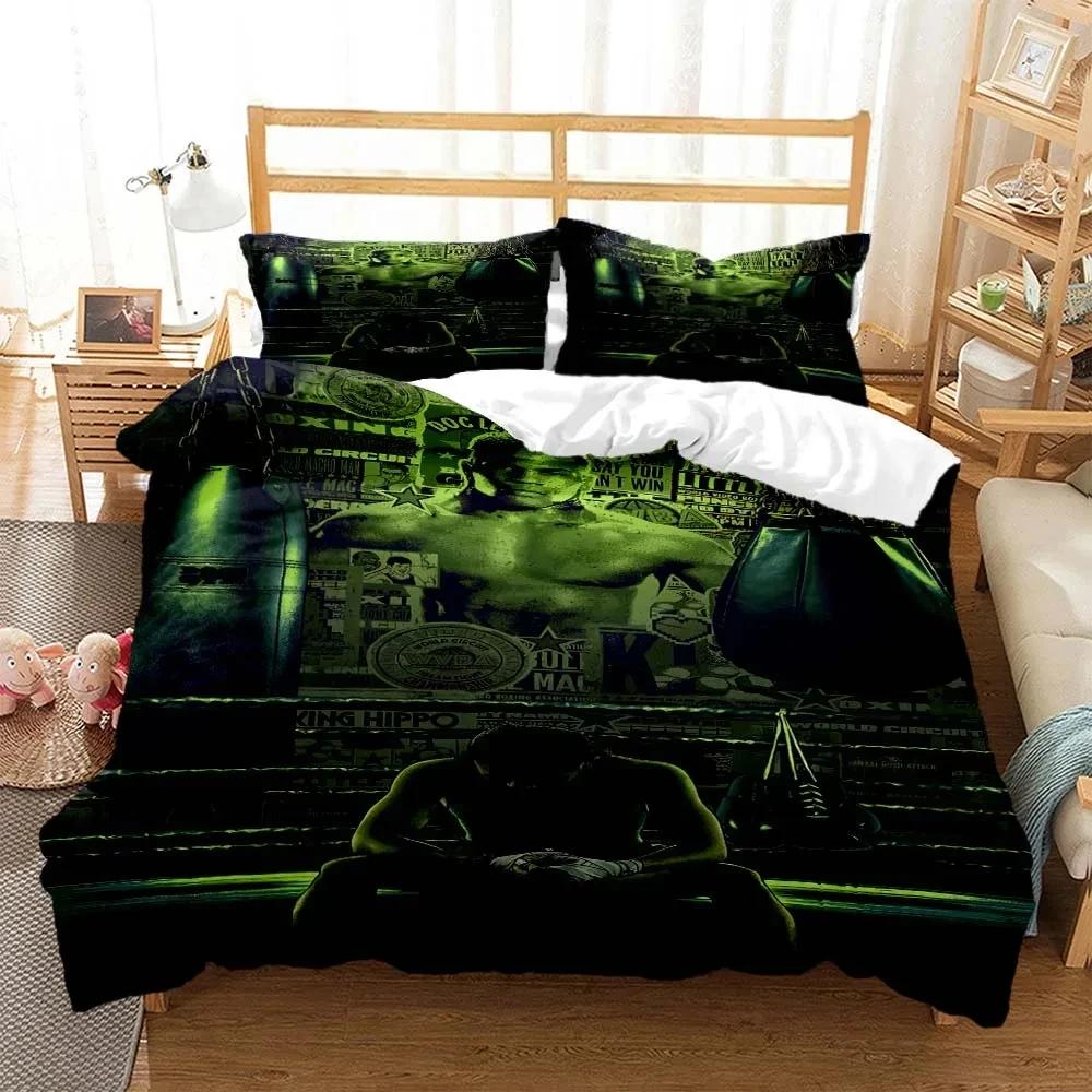 3D Print Mike Tyson Boxing Champion Bedding Set Boys Girls Twin Queen King Size Duvet Cover Pillowcase Bed Boys Adult Bedroom