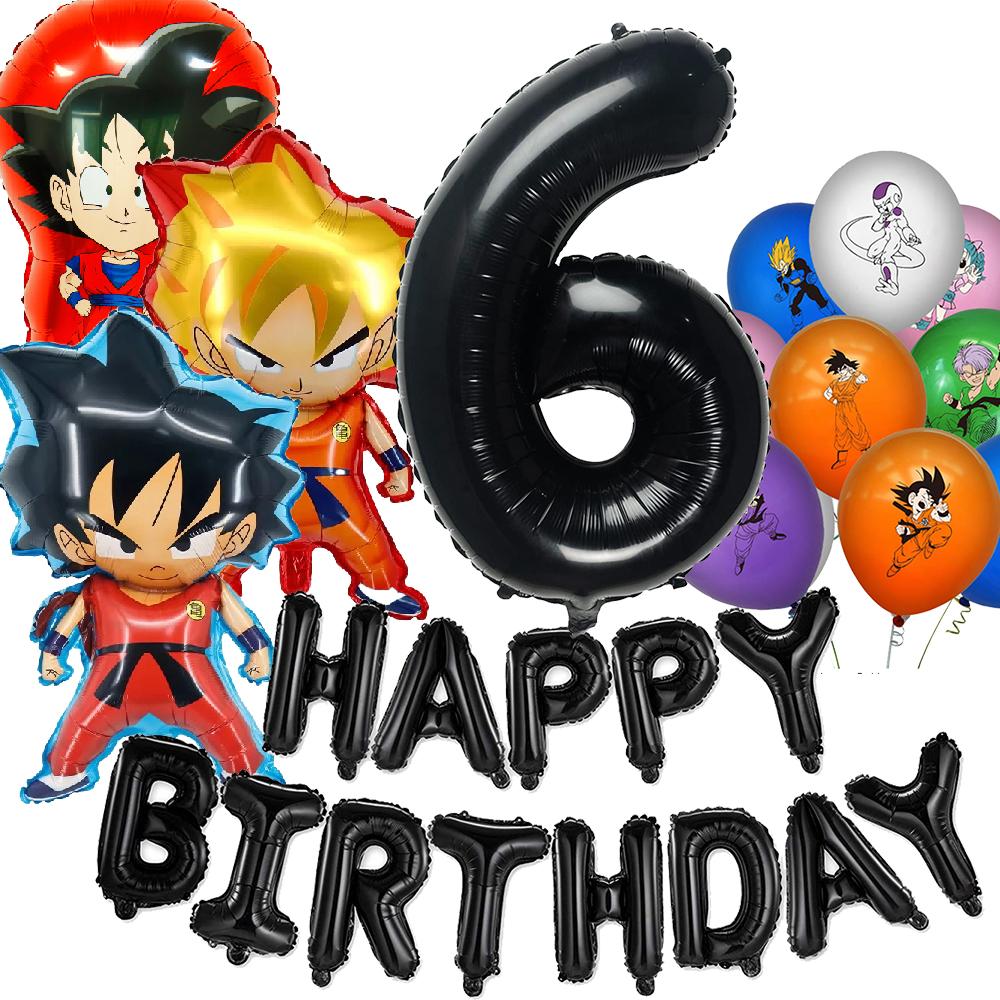 Dragon ball Birthday Decoration Goku Figure Stickers Balloons Disposable Tableware Tablecloth Straw Plates Baby Shower Supplies