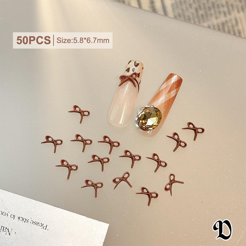50 Pcs 3D Ribbon Bow Nail Charms 3D Resin Flatback Butterfly Bowknot Nail Art Flat-Back Ribbon Bowknot Nail Parts Nail Jewely