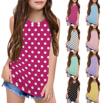 Girls  Kids Summer Crewneck Sleeveless Shirts Tank Tops
