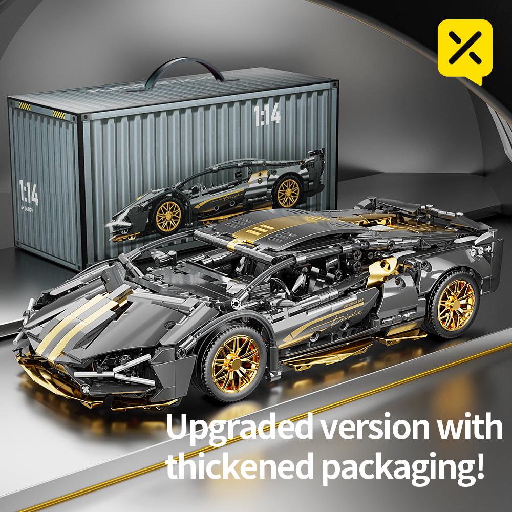 1280PCS Building Blocks 1:14 MOC Sport Car Racing Vehicle Model City Mechanical Super Bricks Puzzle Toys Adult Halloween Gifts