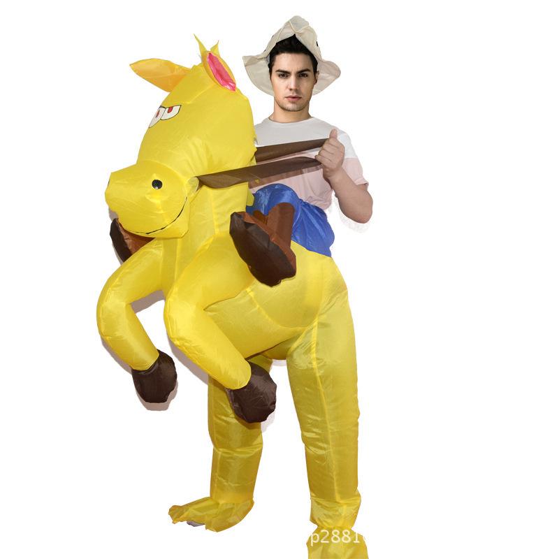 Annual Meeting Cartoon Mascot Stage Costume: Horse, Frog, Dinosaur Inflatable Outfit for Performances