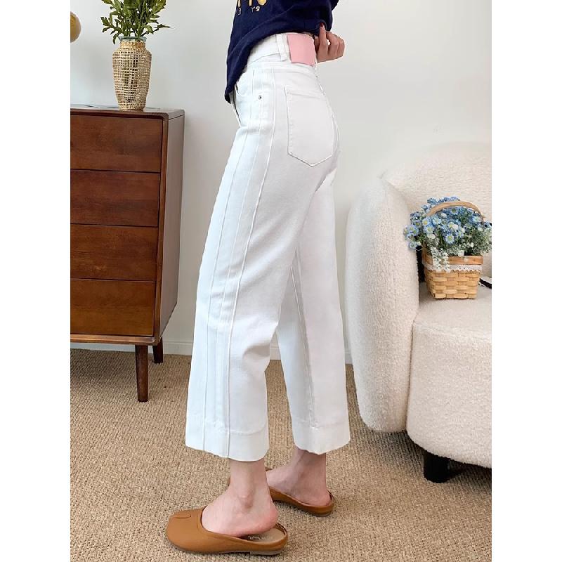 2026 New Versatile Straight-Leg Cropped Jeans for Women, Plus Size Narrow Wide-Leg Pants