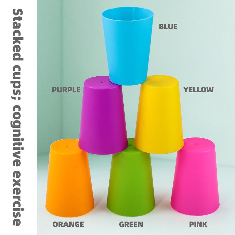 Montessori Toys Mini Stack Cup Game With Card Educational Intellectual Enlightenment Color Cognition Logic Training ChildrenGift