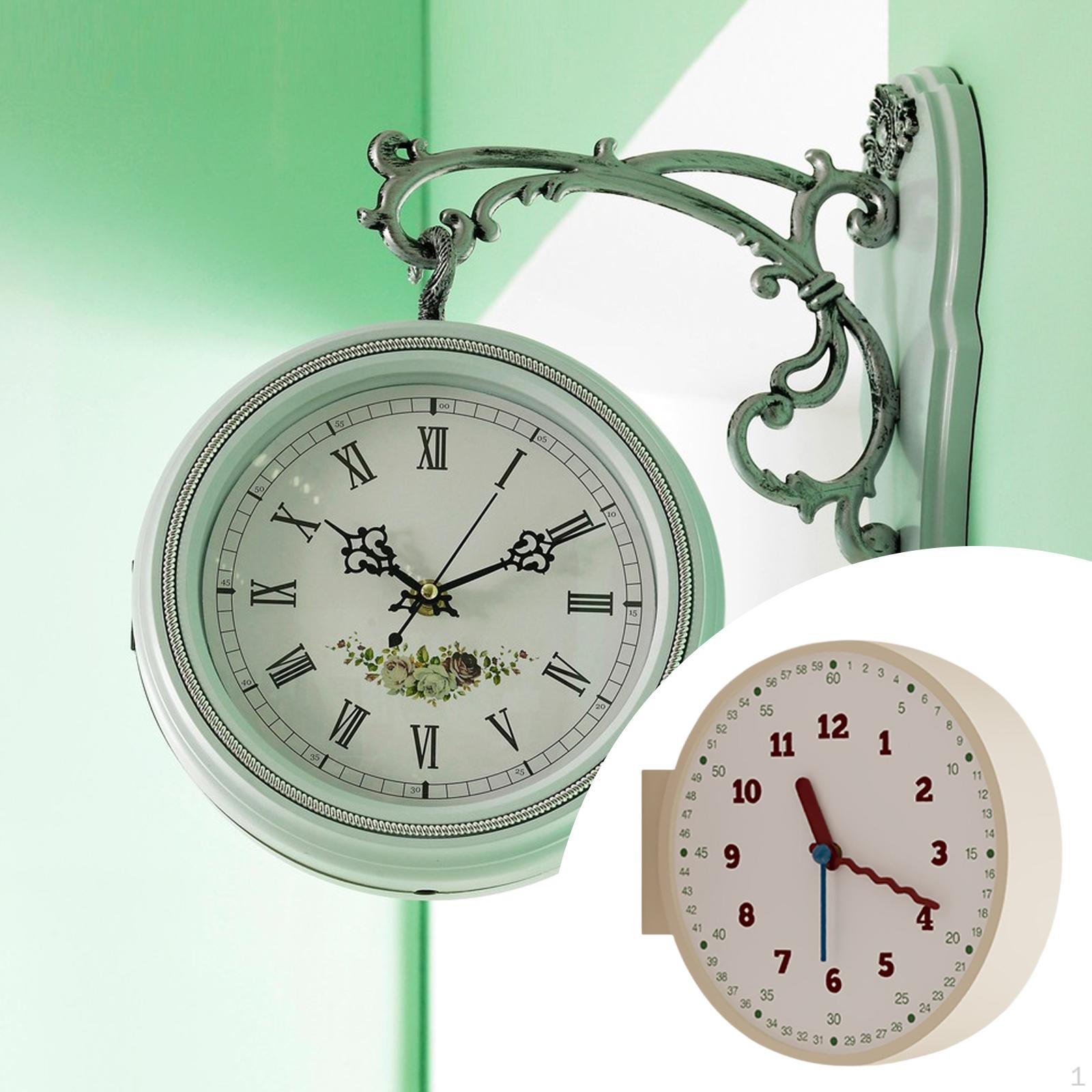 

Double Sided Wall Clock Home Decor Non Ticking Fashion Sturdy Ornament Decorative for Hotel