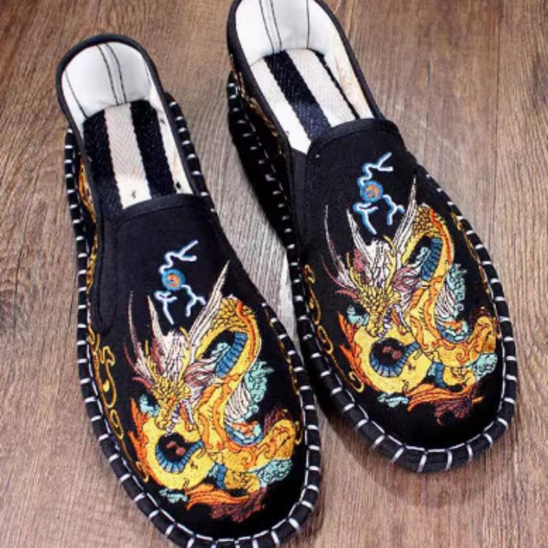 

Закажите на размер больше, вышитые вручную туфли из старой пекинской ткани, парусиновые туфли, повседневная обувь для пары 42