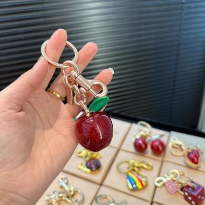 1pc Fashion Fruit Keychain Cute Red Apple Pendant Keyring For Backpack Decoration Exquisite Accessories Gifts