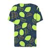 Women's Casual Fruit Printed V-Neck Short Sleeve Decorative Button T-Shirt Top