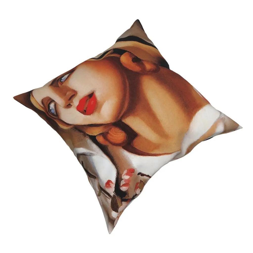 Straw Hat By Tamara De Lempicka Art Deco Throw Pillow Cover Throw Pillow Funny Pillowcover Home Decor