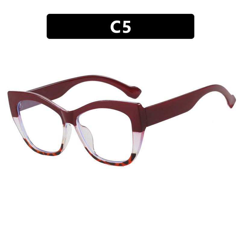 New Fashion Double Color Cat Eye Women Glasses Frame Clear Anti Blue Light Optical Leopard Eyewear