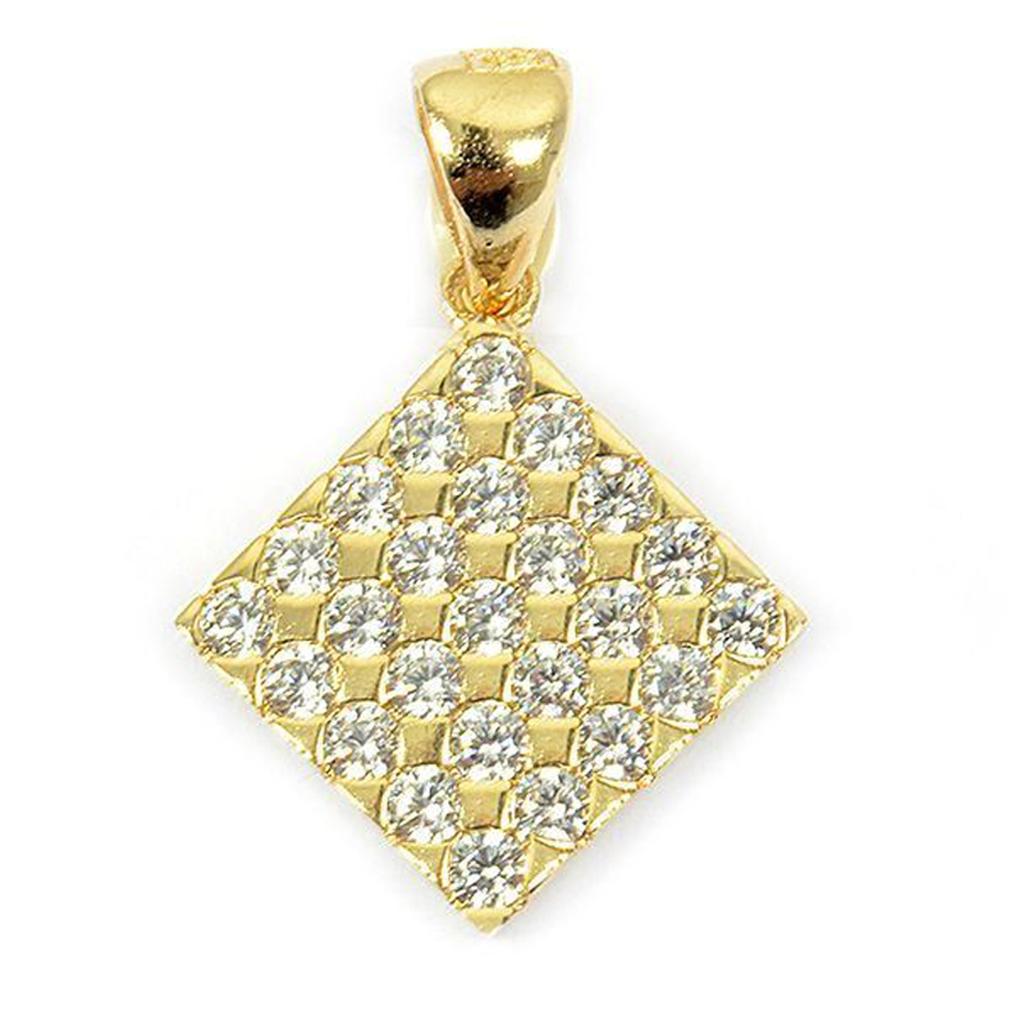 Les Trésors De Lily [P2308] - Pendentif plaqué or 'Sissi' blanc doré - 13x13 mm