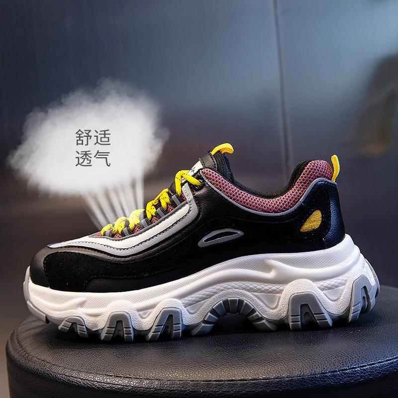 Absorbent sole leather dad shoes women's spring 2025 new women's running sports shoes women's casual versatile women's shoes trend