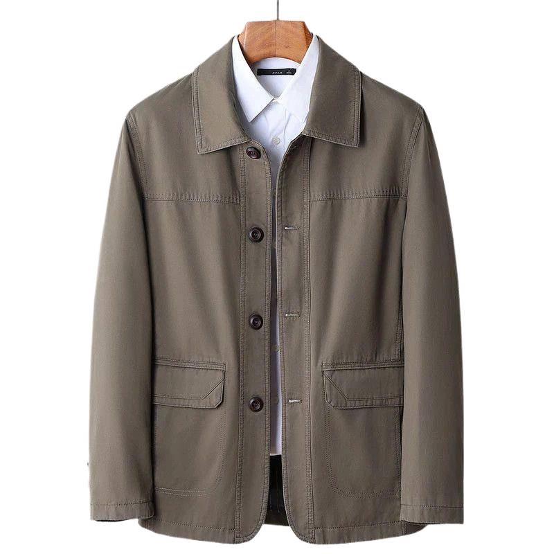 Dad's Spring & Autumn Cotton Jacket for Middle-Aged & Elderly Men - Casual, Comfortable Grandpa's Top