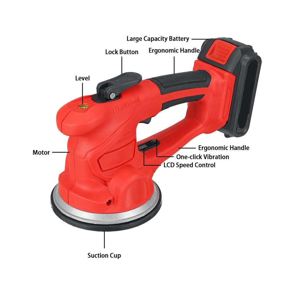 Portable Tile Vibrator Floor Plaster Machine Tile Laying 150kg with 21V Battery Automatic Leveling Tools for 120x120cm Tiles