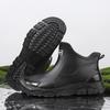 Thickened Men's Mid-Height Rain Boots Short Shoe Kitchen Slip-Resistant Waterproof Rubber Work Shoe Warm Fleece Lined